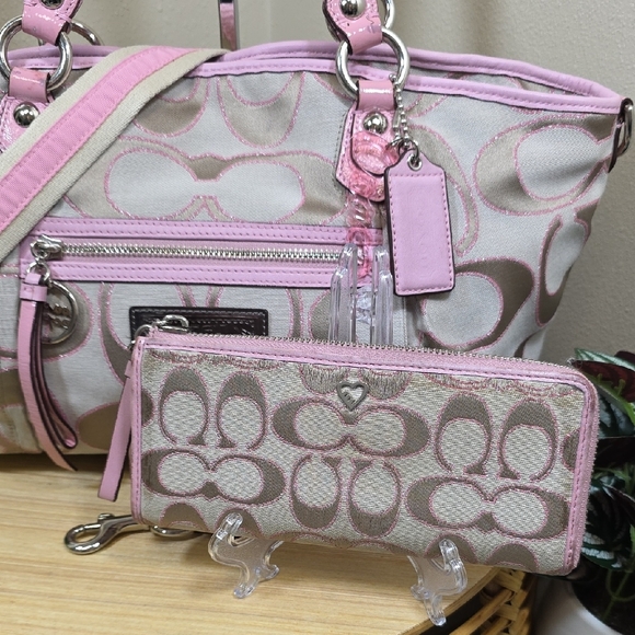 Coach | Bags | Coach Poppy Signature Lurex Rocker Shoulder Bag Set ...